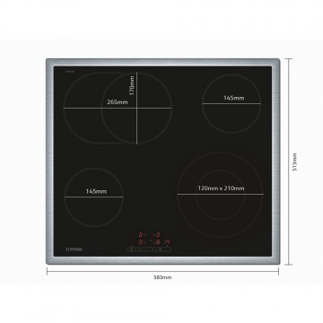 Pitsos Κεραμική Εστία με Πλαίσιο Αυτόνομη με Λειτουργία Κλειδώματος 58.3x51.3εκ. 